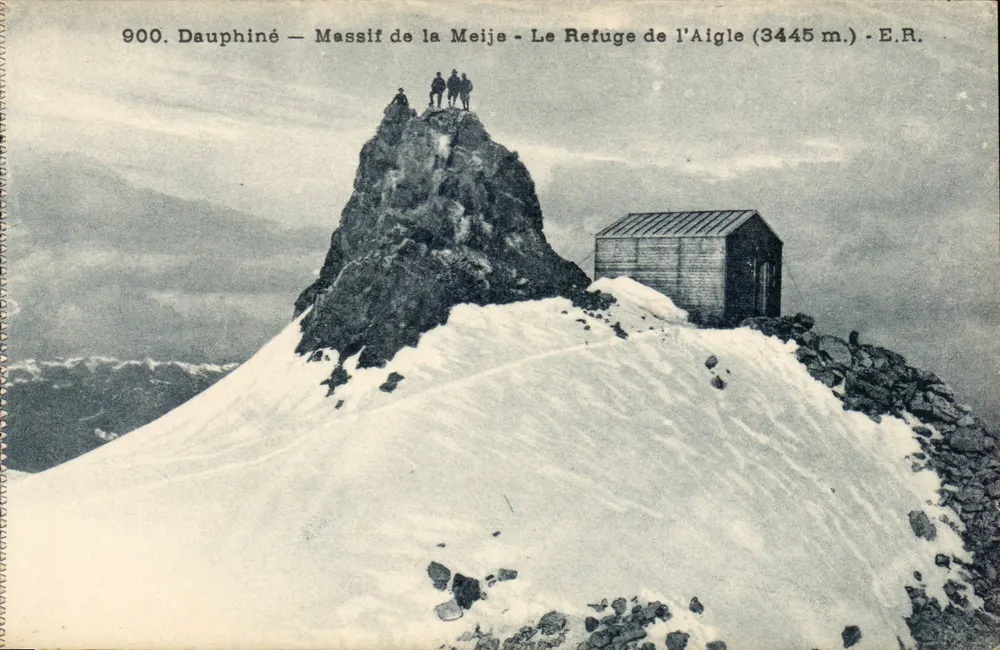 Dauphiné — Massif de la Meije — Das Schutzhaus des Adlers (3445 m.) — E.R. - Vorderseite