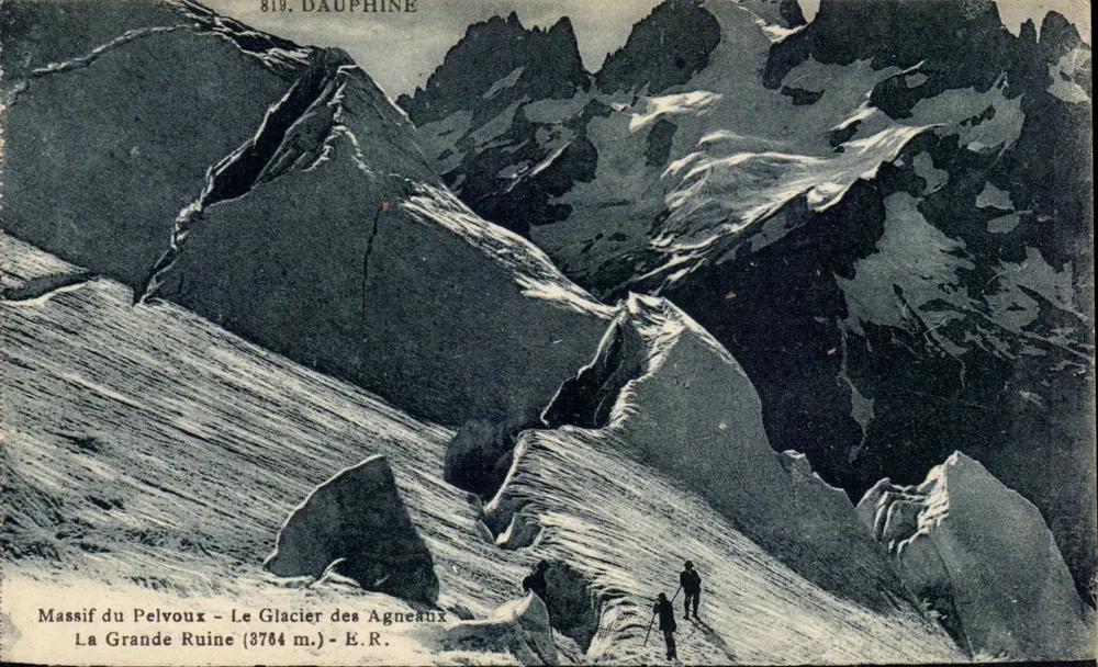 Massif du Pelvoux — Der Gletscher der Lämmer — La Grande Ruine (3764 m.) — E.R. - Vorderseite