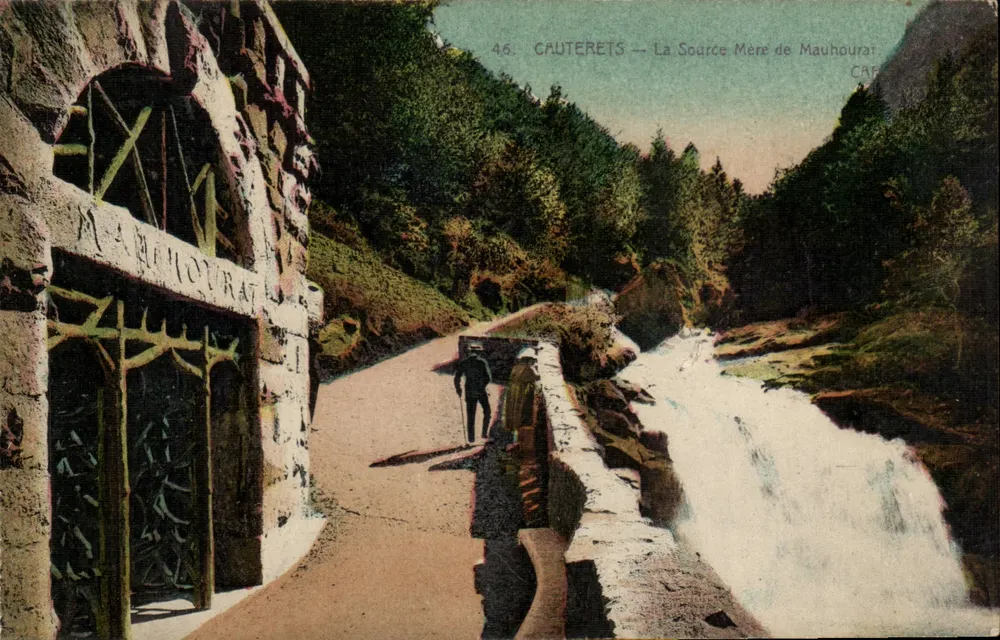 Cauterets — A Fonte Mãe de Mauhourat — Bilhete postal antigo n°46 - Frente