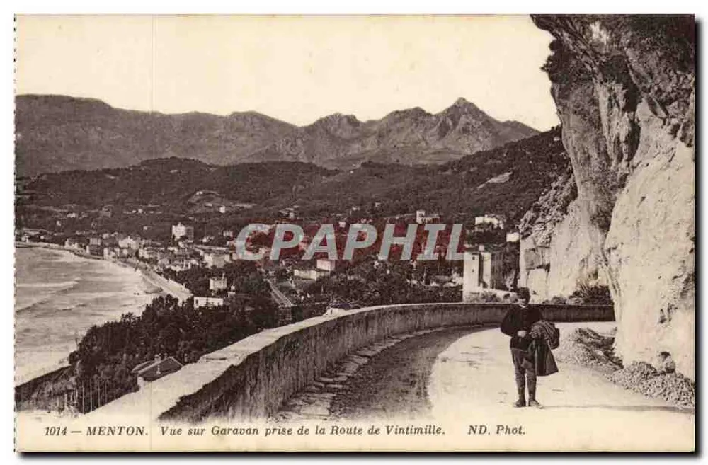 Menton — Ansicht von Garavan aus der Route de Vintimille — ND. Phot. - Vorderseite