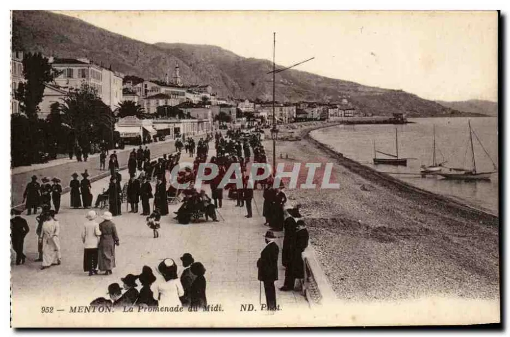 Menton — A Promenade do Meio-Dia — ND. Phil. n° 952 - Frente