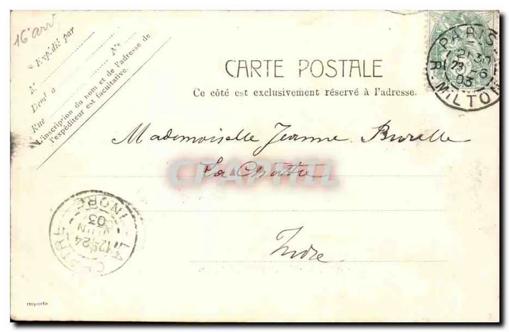 Paris - Bois de Boulogne — Canal com barco e kiosco — editor anônimo, n° 5030 - Verso