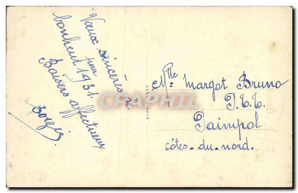 Junge Frau in Pelz — Bonne France — Verleger Éla, Nr. 374-1 - Rückseite