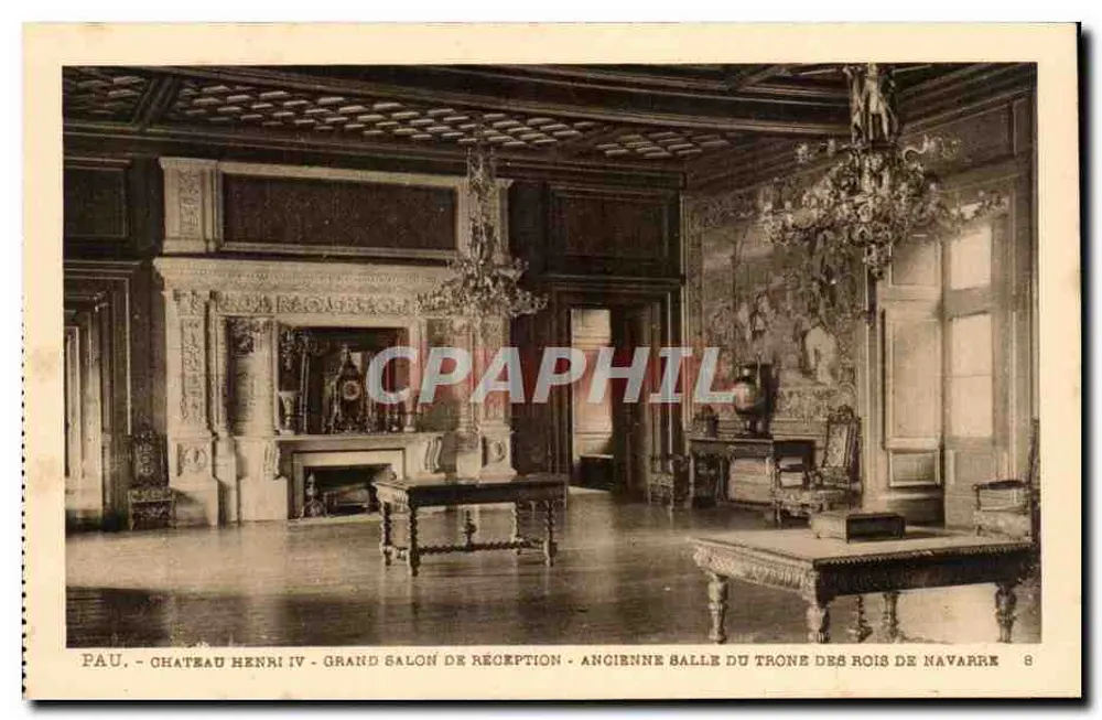 Pau - Schloss Henri IV - Großer Empfangssaal - Ehemalige Thronhalle der Könige von Navarra - Vorderseite