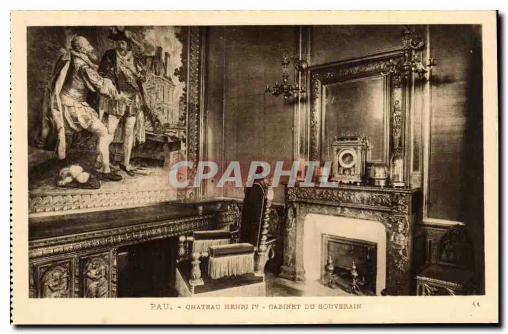 Pau - Schloss Henri IV - Cabinet du Souverain — Héliogravure Labouche Frères, Nr. 861 - Vorderseite