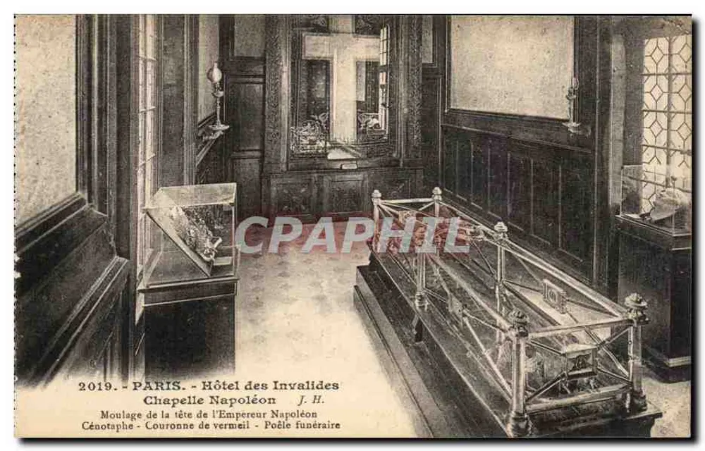 Paris - Hotel des Invalides - Kapelle Napoleon - Abguss des Kopfes des Kaisers Napoleon - Vermeilkrone - Totenurne - Vorderseite