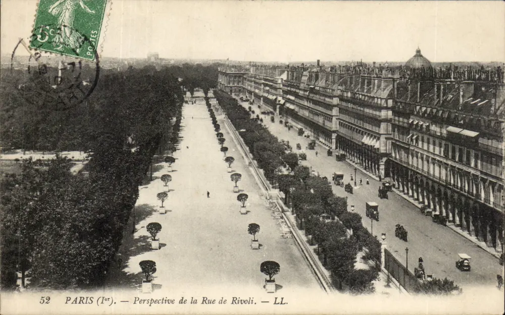 Paris (1er) — Perspectiva da Rue de Rivoli — LL - Frente
