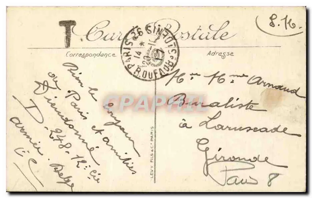 Paris — Avenue des Champs-Élysées und die Pferde von Marly — LL - Rückseite