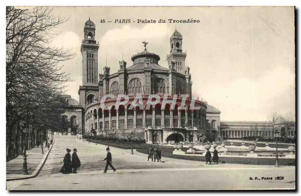 Parijs - Paleis van het Trocadéro — B. F. Paris, n° 45 - Voorkant