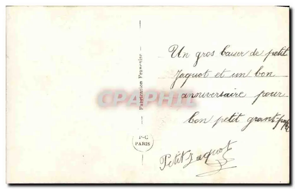 Arranjo de violetas — Feliz Aniversário — PC 234 - Verso