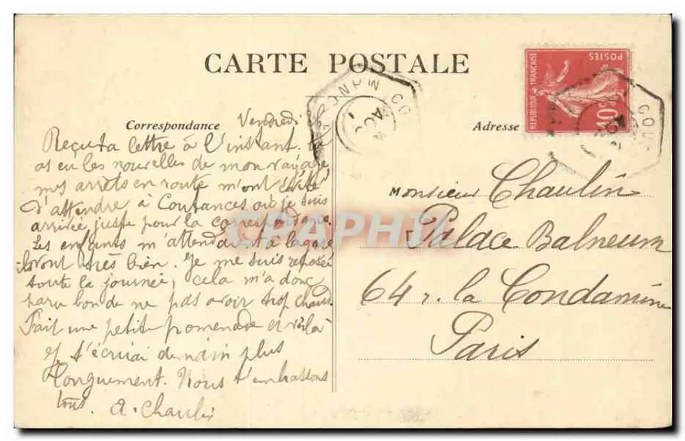 Les Cotes de la Manche -- Tempestade -- Coll. A.P. n°4 - Verso