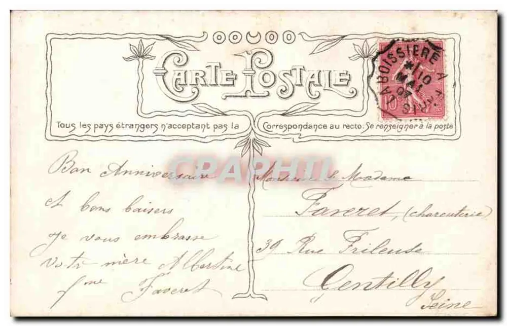 Szene im Wohnzimmer — Paar in historischem Kleid — A.B.C du Bonheur, Arjatéw Phot. - Rückseite
