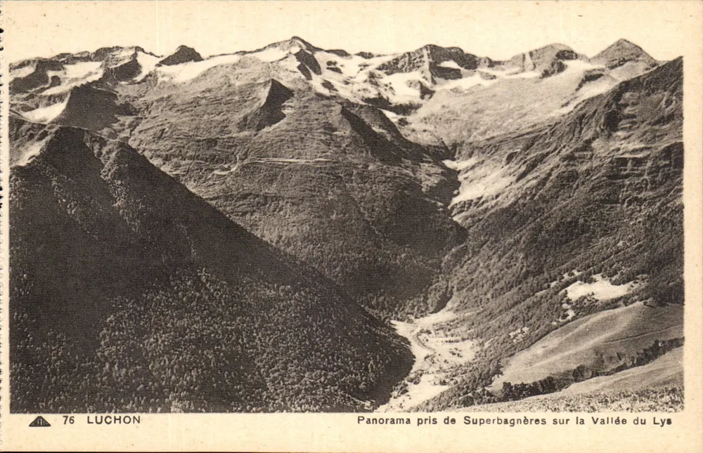Panorama vom Superbagnères über das Tal des Lys — Luchon, Nr. 76 - Vorderseite