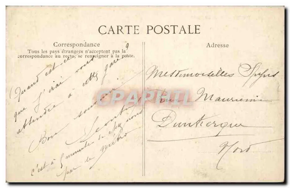 PARIS — Estação da Norte — Editor E.P. n°48 - Verso