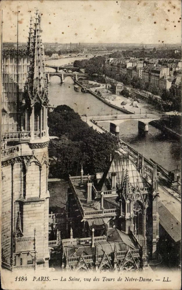 Paris — Die Seine, Ansicht von den Türmen der Notre-Dame — LL. — n° 1184 - Vorderseite