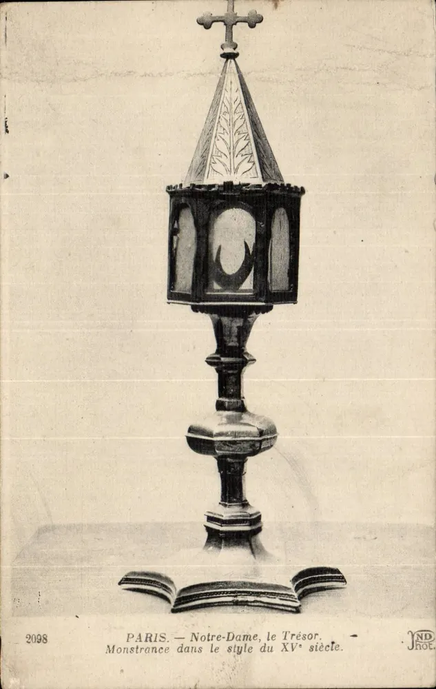 PARIS — Notre-Dame, le Trésor — Monstrance dans le style du XVᵉ siècle, éditée par JND Phot. - Frente