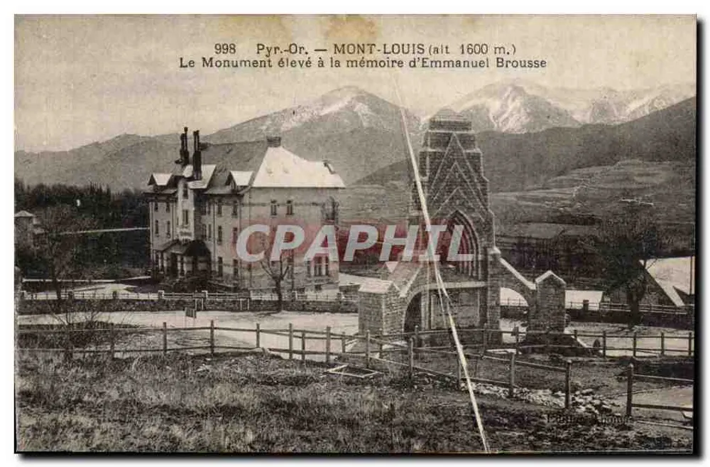 Mont-Louis (Pyrénées-Orientales) — Denkmal zur Erinnerung an Emmanuel Brousse — n° 998 - Vorderseite