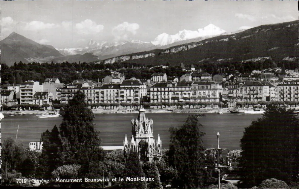 Genève. Denkmal Brunswick und der Mont-Blanc — Édition Jaeger, n° 7019 - Vorderseite