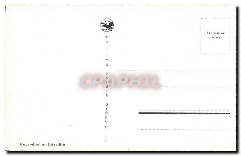 Genève. Denkmal Brunswick und der Mont-Blanc — Édition Jaeger, n° 7019 - Rückseite