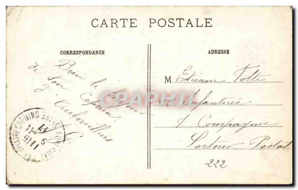 Paris — Place du Châtelet und die Fontaine de la Victoire — E.M. 5106 - Rückseite