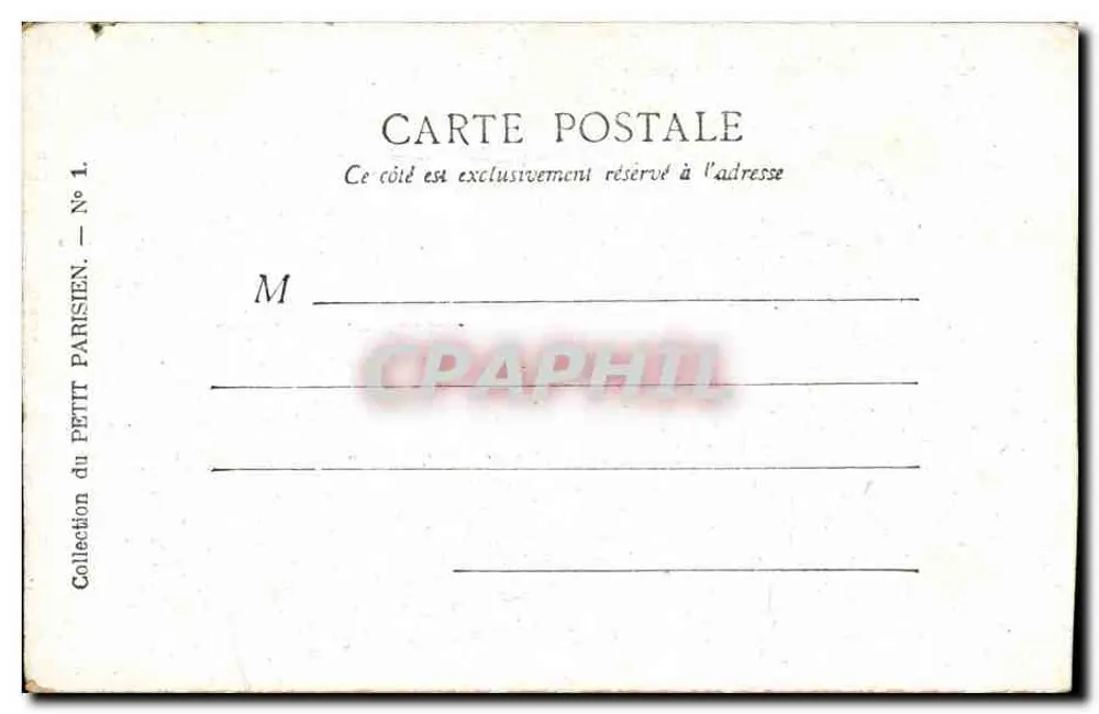 Paris — O Ponte Alexandre III — Coleção do Petit Parisien, N° 1 - Verso