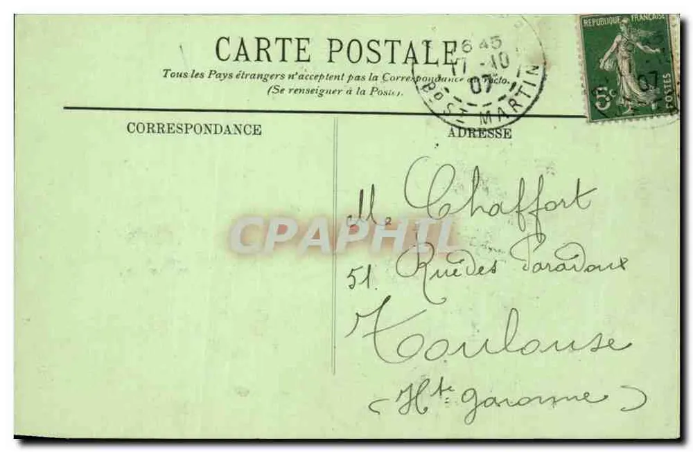 PARIS — O Leão de Belfort — LL. — n° 173 - Verso