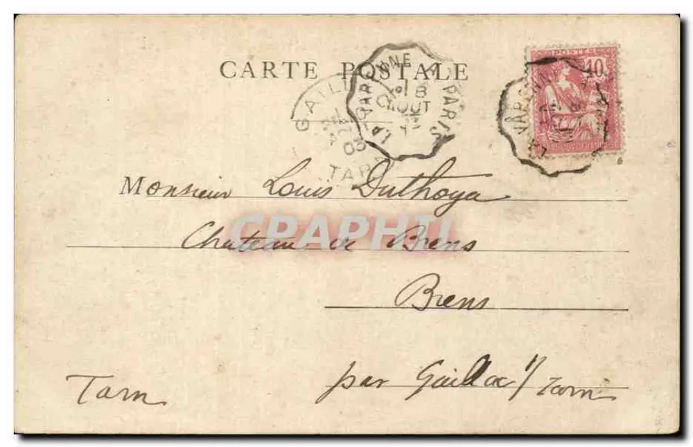 Paris — Champs-Élysées — Arco do Triunfo — editor desconhecido - Verso