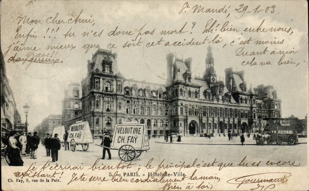 Hôtel de Ville de Paris — vista urbana — editor Ch. Fay, n°5 - Frente