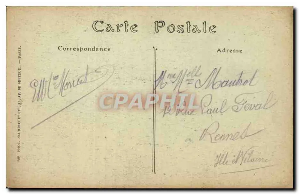 PARIS — Der Funicular und der Sacré-Cœur — Nr. 2484, Verlag Neuriger et Cie, Paris - Rückseite