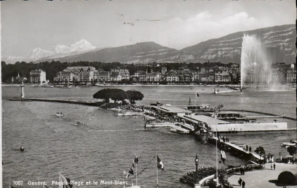 Pâquis-Plage und der Mont-Blanc — Genf — Edition Jaeger Genf n°7007 - Vorderseite