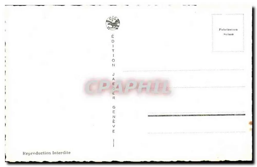 Genf. Insel J. J. Rousseau und der Mont-Blanc — Edition Jaeger Genève, n° 7001 - Rückseite