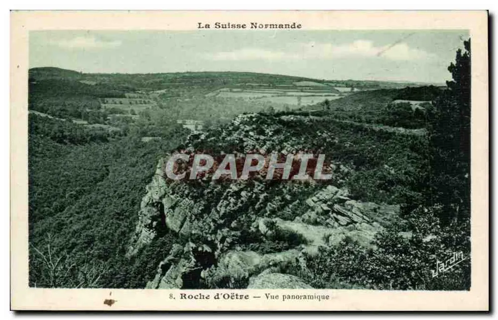 Szwajcaria Normandzka — Roche d'Oëtre — Widok panoramiczny — Ogród, n°8 - Awers