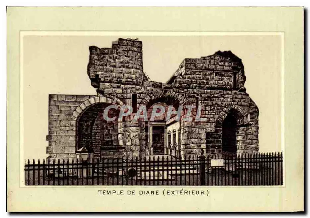 Tempio di Diana (esterno) — vista incisa — senza editore né numero visibile - Recto