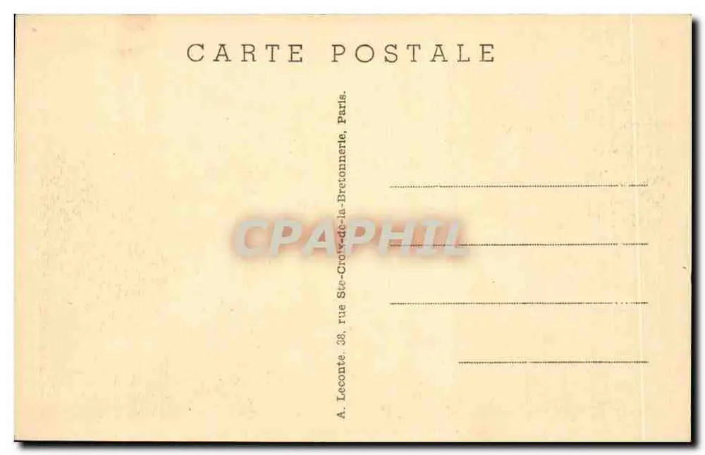 Paris — Rue de Rivoli — Rua de Rivoli — A. Lecoute, rua Ste-Croix-de-la-Bretonnerie, Paris - Verso