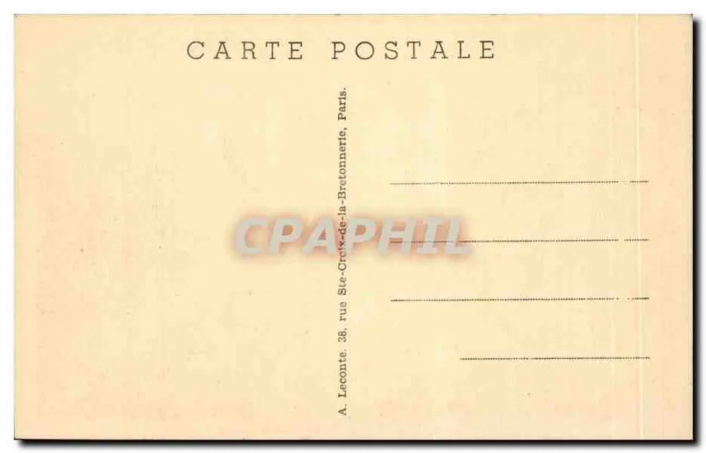 Paris — Rue de Rivoli — Rua de Rivoli — A. Leconte, 38 rue Ste-Croix-de-la-Bretonnerie, Paris - Verso