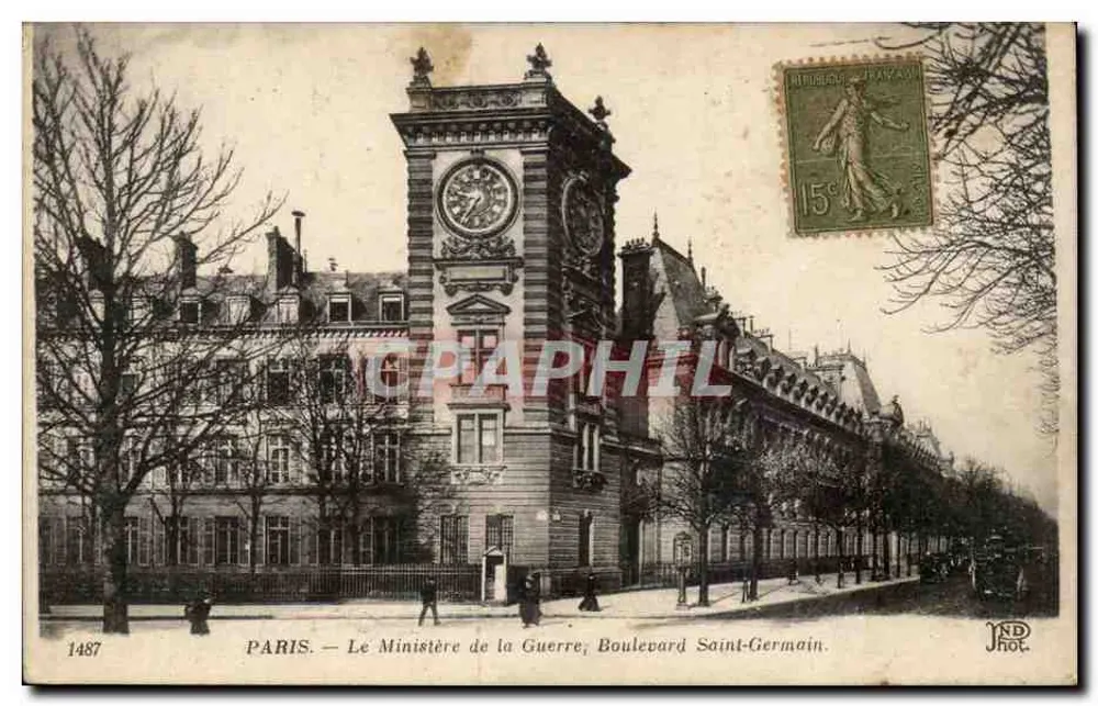 Paris — Das Kriegsministerium, Boulevard Saint-Germain — JND Fotografie, Nr. 1487 - Vorderseite