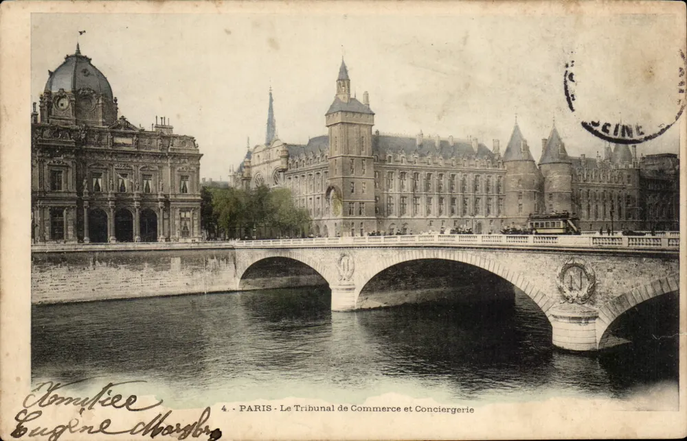 Paris - O Tribunal de Comércio e Conciergerie — Eugène Margot, n°4 - Frente