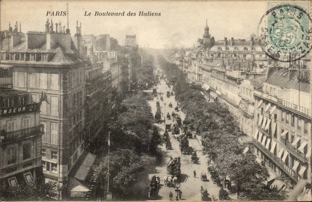 Paris — O Boulevard dos Italianos — editor não identificado - Frente