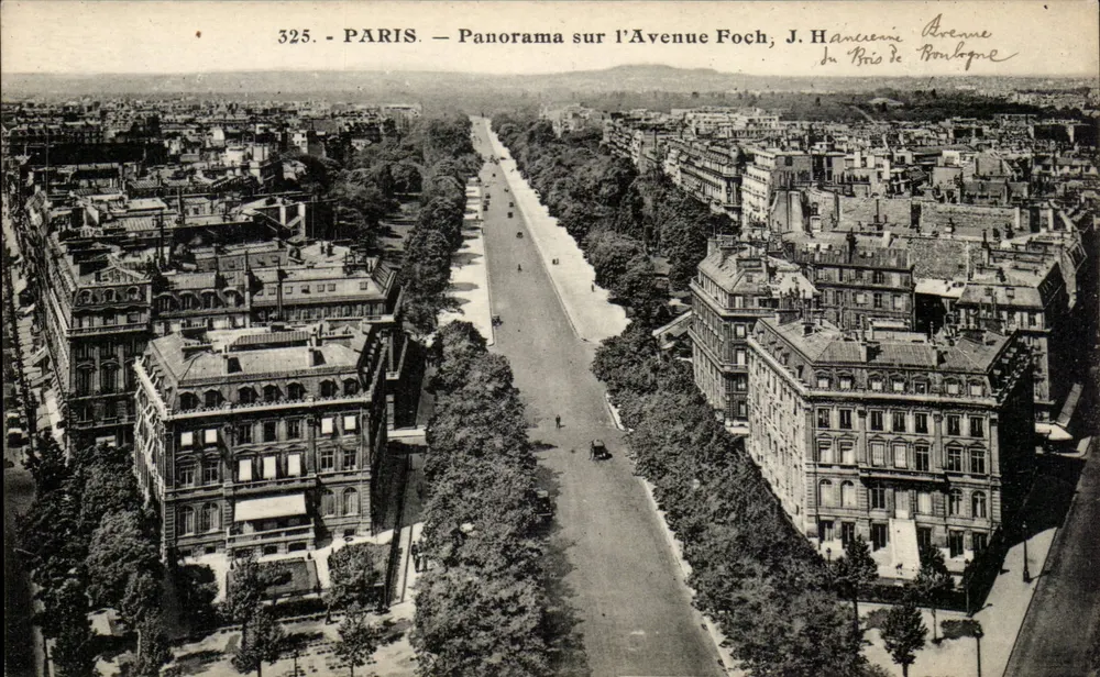 Paris — Panorama der Avenue Foch — J. Hancien, Paris de Boulogne - Vorderseite