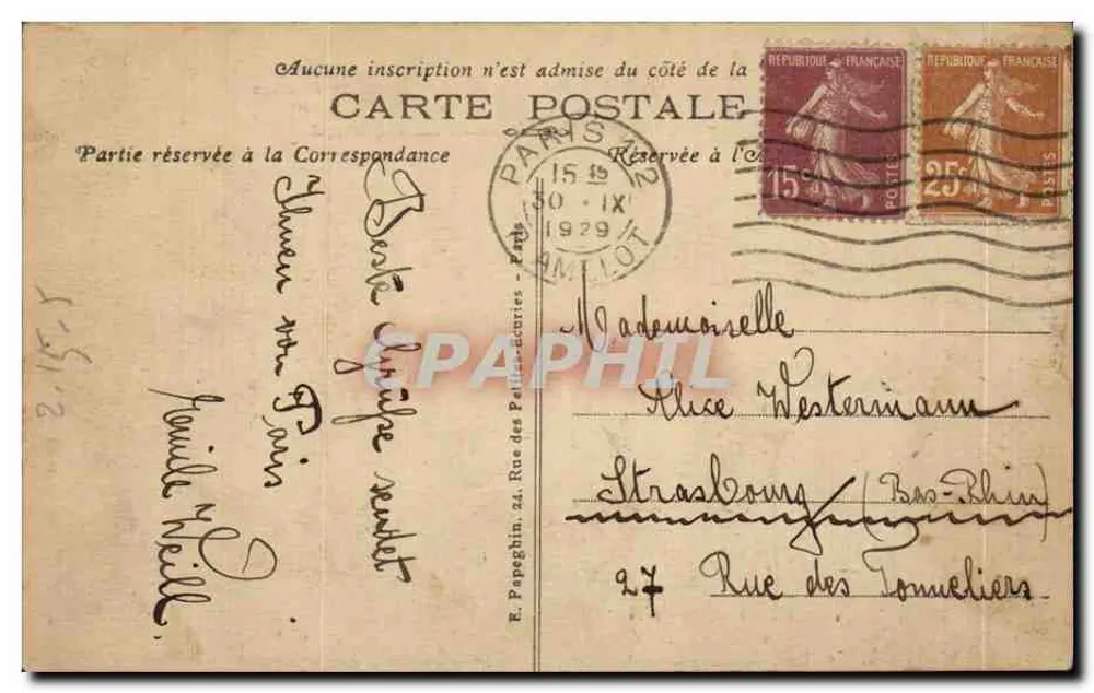 Paris — Das Palast der Gerechtigkeit und die Sainte-Chapelle — A. P. n°261 - Rückseite