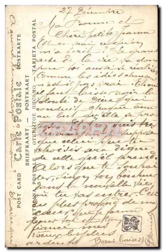 प्रेमी जोड़ा एक जल नदी के किनारे पर - 1913 के सैलॉन - यूजीन लैबिट - पीछे