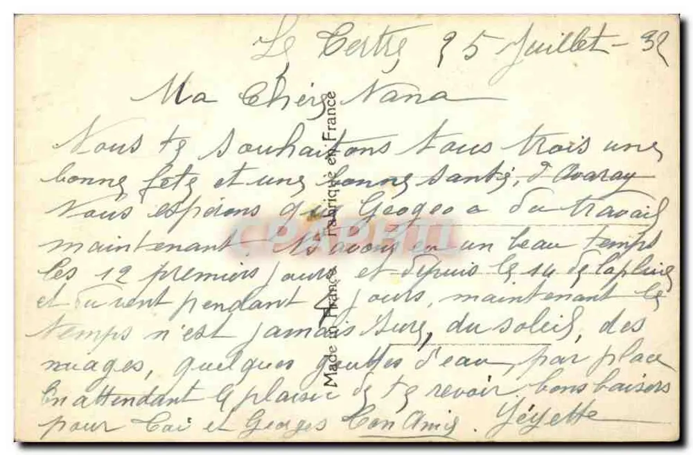 Paisagem costeira com barcos a vela — desenho a água-forte — editor IBC, n° 1635 - Verso