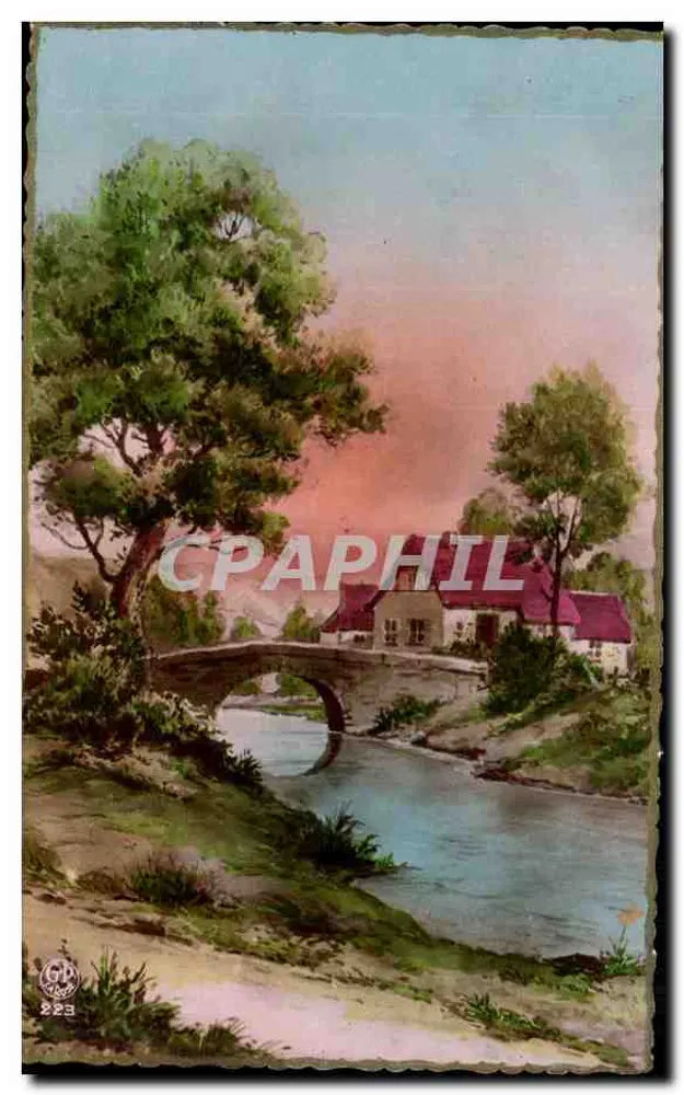Paesaggio con ponte e casa — editore GP, n° 223 - Recto