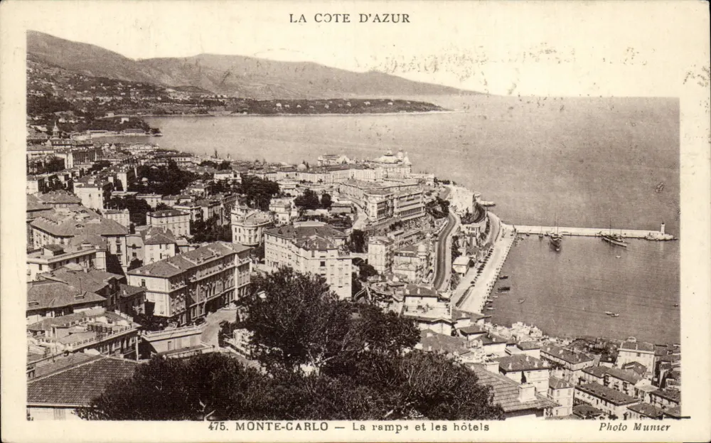 Monte-Carlo — A rampa e os hotéis — Foto Munser, n°475 - Frente