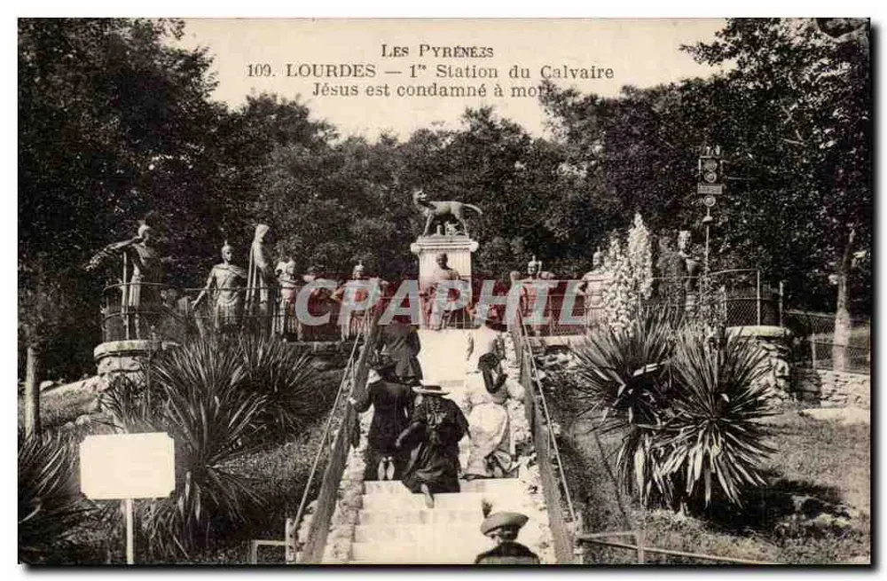 Lourdes — 1. Station des Calvariums — Jesus wird zum Tode verurteilt - Vorderseite