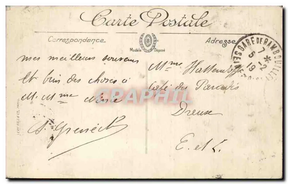 Rambouillet — Ansicht des Schlosses von der Île des Roches — LL - Rückseite