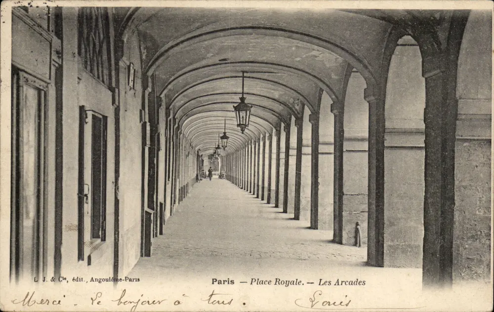 Paris — Place Royale — Les Arcades — L. J. & Cie, Angoulême-Paris - Frente