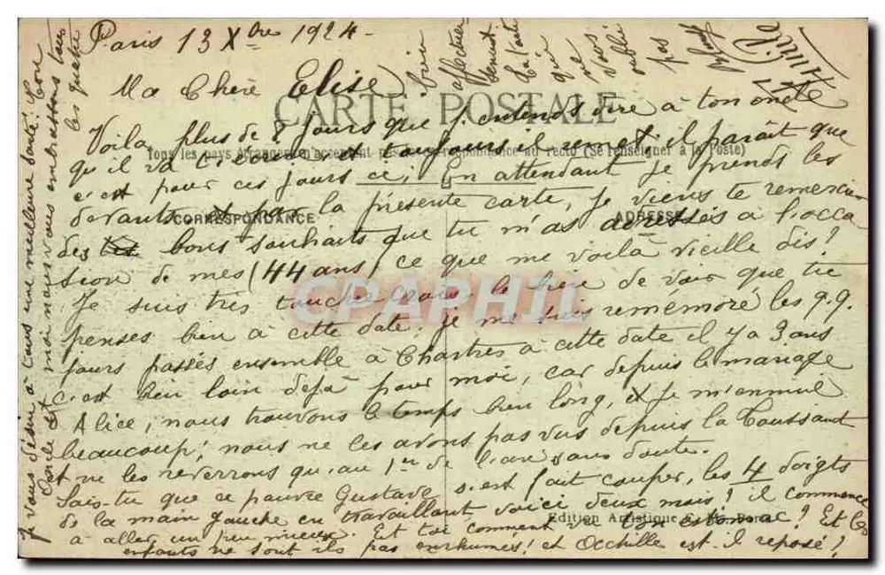 Paris (8e arrondissement) — Igreja da Madeleine e Estátua de Jules Simon — C. M. - Verso