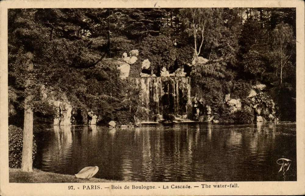 Paris — Bois de Boulogne — La Cascade — A cascata. - Frente