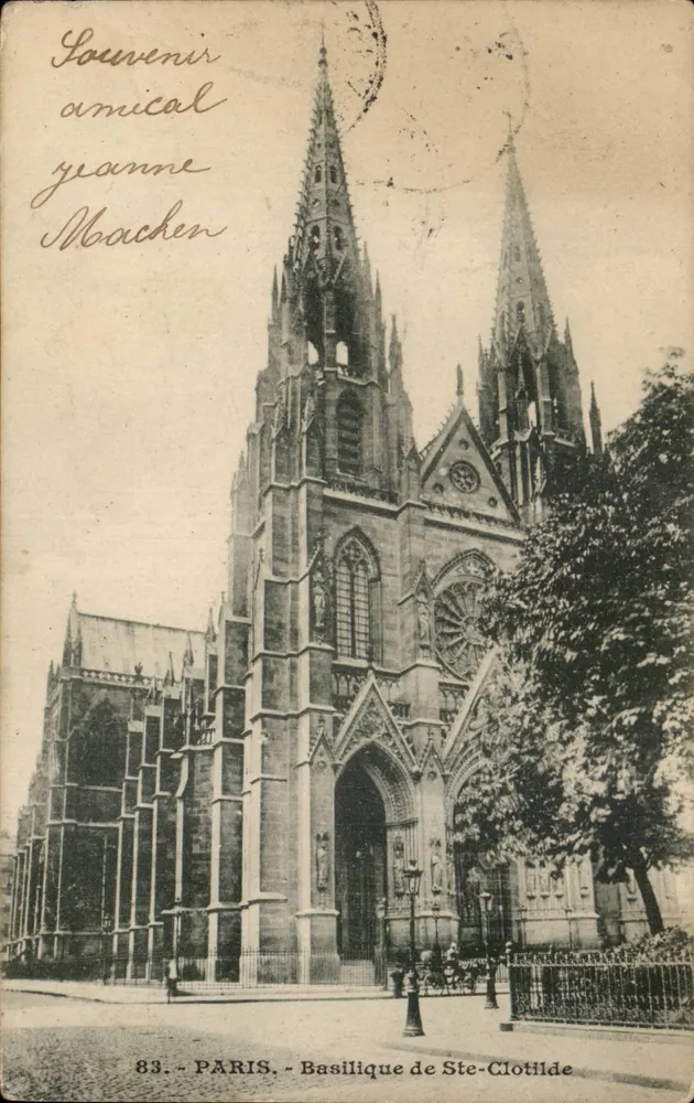 Paris — Basílica de Santa Clotilde — editor anônimo, n° 83 - Frente